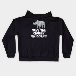 Save The Chubby Unicorns Rhino Animal Rights Kids Hoodie